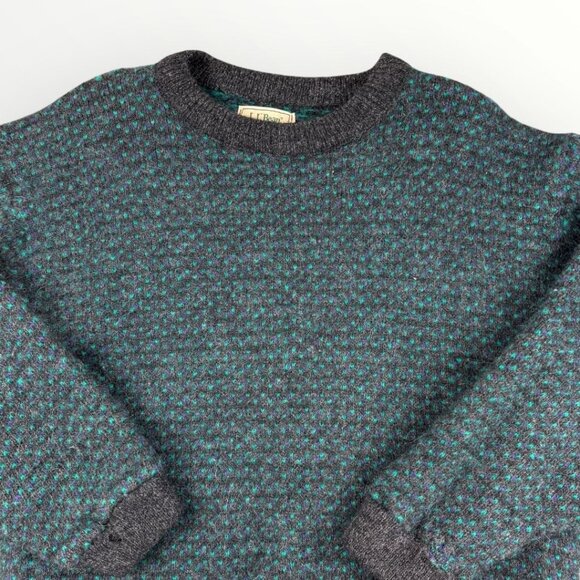 Vintage L L Bean 80% Wool Fisherman Birdseye Heavyweight Sweater Pullover Norway - Picture 1 of 7